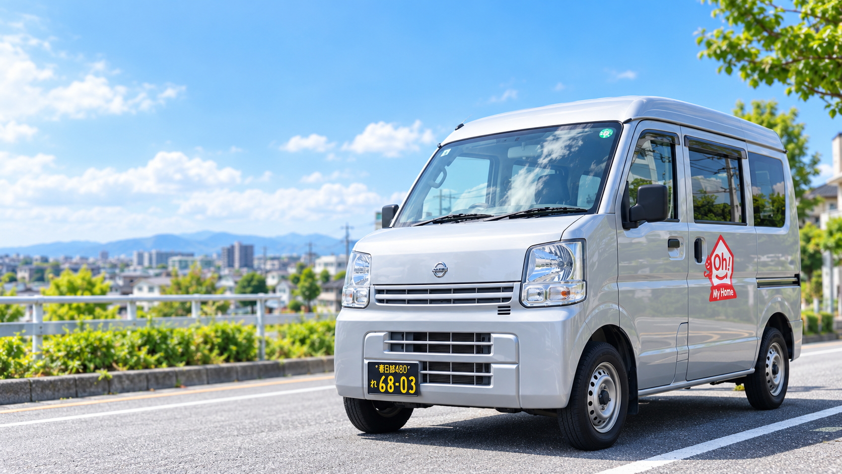 営業用黒ナンバーのシルバー軽バン